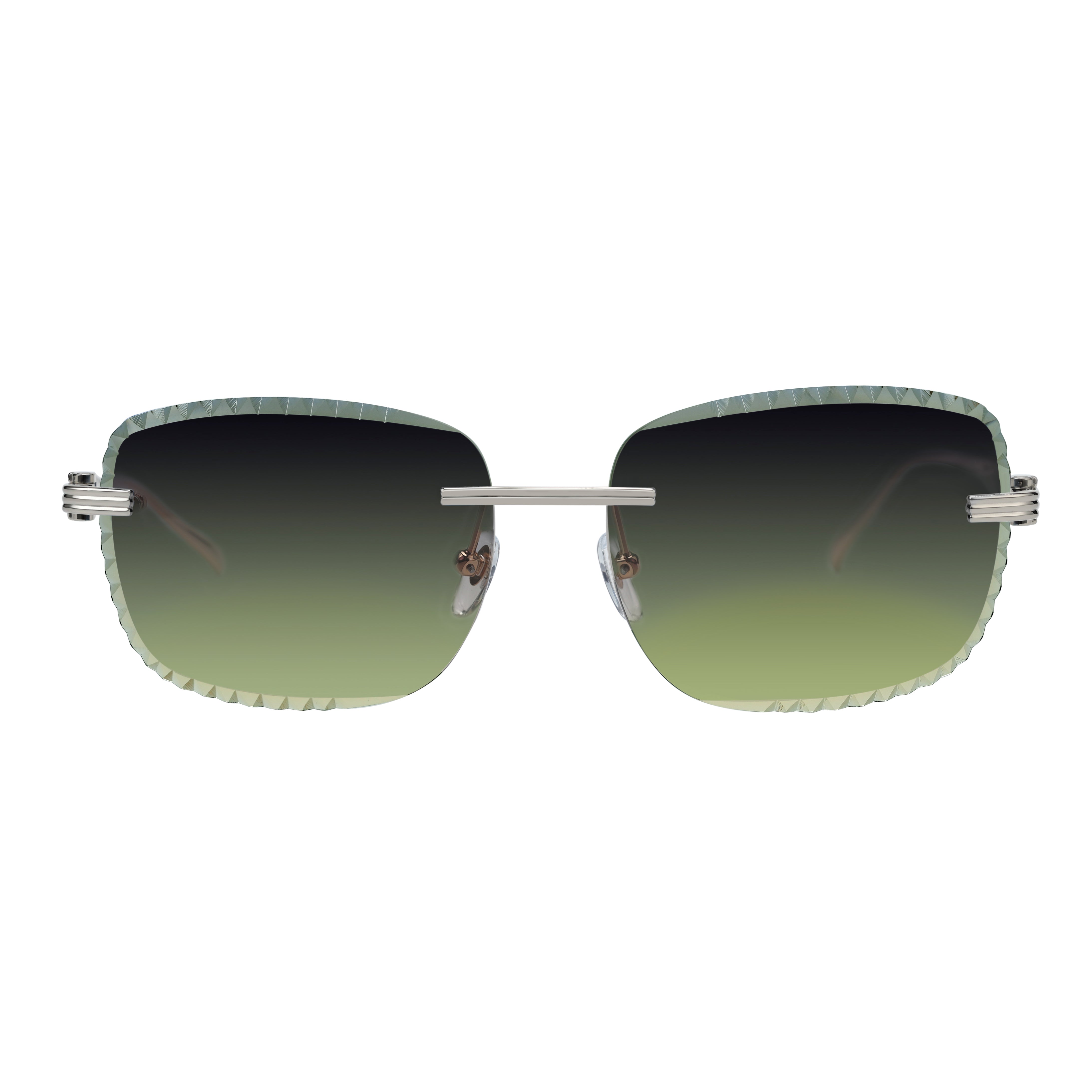 Women's Eyewear Premium Diamond Cut Silver Green