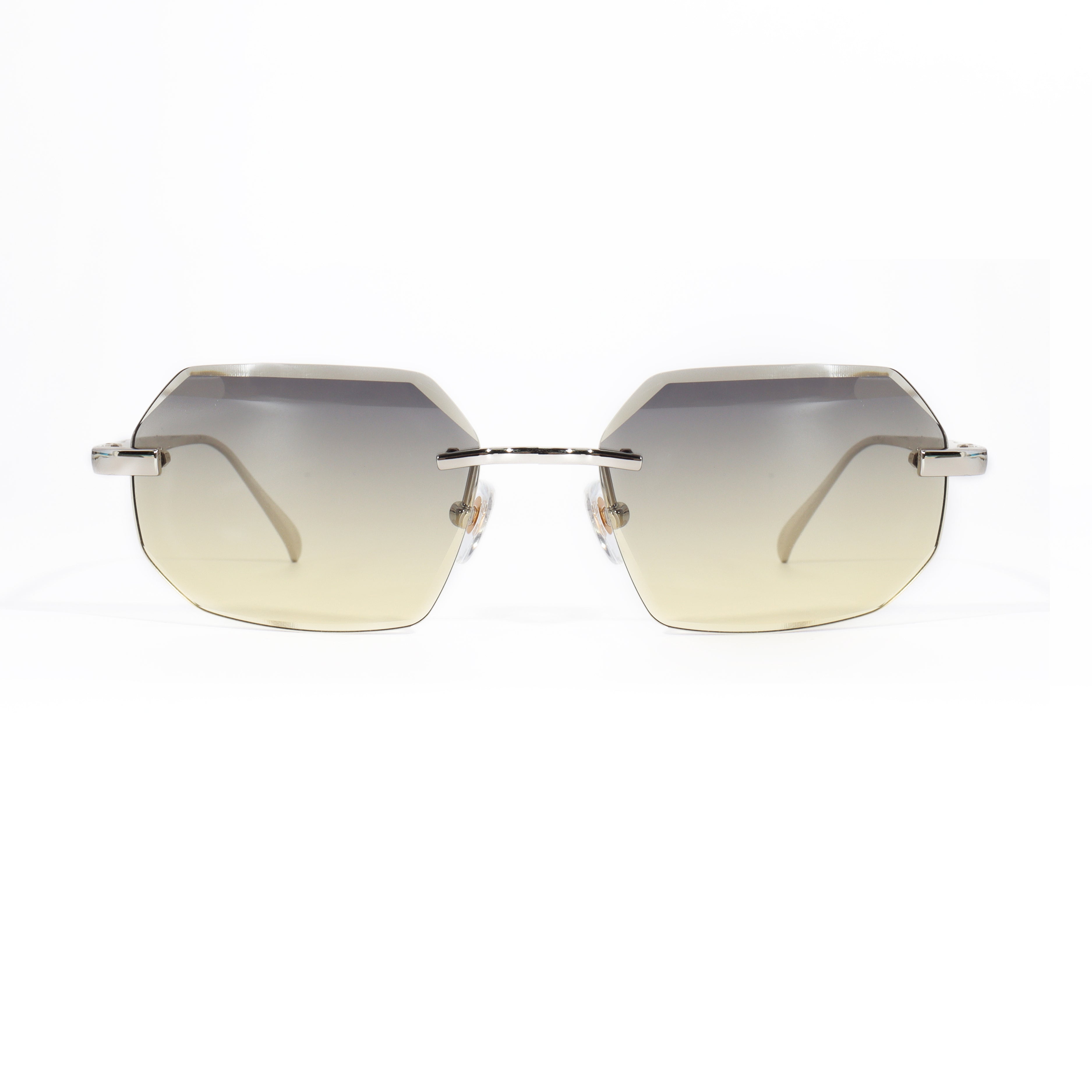 Men's Eyewear Silver Diamond Cut Green