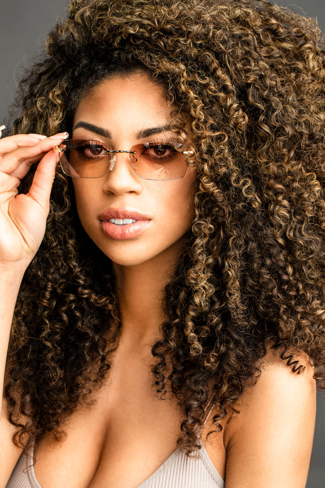 Women's Eyewear Brown gradient | 9K Gold plated